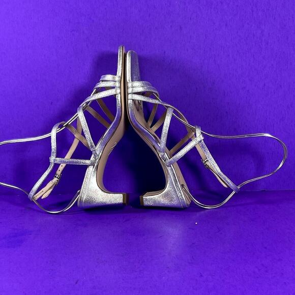 27 EDIT Naturalizer Sliver Metallic Iryna Strappy Heeled Sandal Shoe Size 8-NEW‎ - Picture 6 of 10